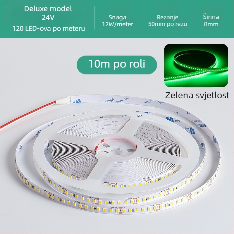 Linearna monohromatska LED traka, samoljepljiva, 12V, 120 LED, 2835 SMD