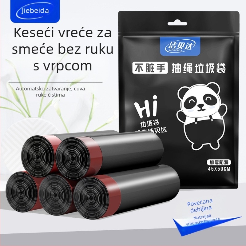 HS HDPE vrećice za smeće sa vrpcom, jednokratne, za kućnu upotrebu, debljina 0,011 mm