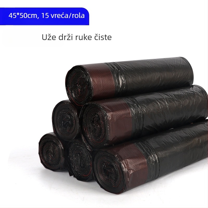 HS HDPE vrećice za smeće sa vrpcom, jednokratne, za kućnu upotrebu, debljina 0,011 mm