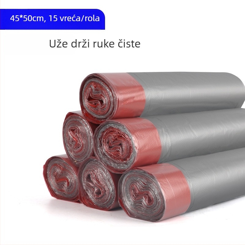 HS HDPE vrećice za smeće sa vrpcom, jednokratne, za kućnu upotrebu, debljina 0,011 mm