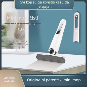 Sklopivi spin mop za kućnu upotrebu s ekološkom sunđer glavom i plastičnim ručkom; dehidratacija 80–90%; otpornost na koroziju 9.0–9.9