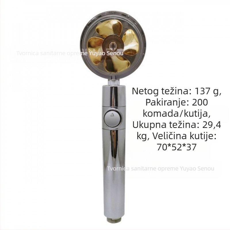 Tuš glava - Model: Small Waist Shower Head, ABS, okrugli oblik, kiša funkcija, navojna montaža