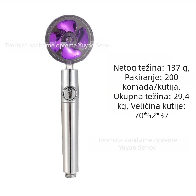 Tuš glava - Model: Small Waist Shower Head, ABS, okrugli oblik, kiša funkcija, navojna montaža