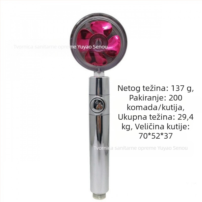 Tuš glava - Model: Small Waist Shower Head, ABS, okrugli oblik, kiša funkcija, navojna montaža