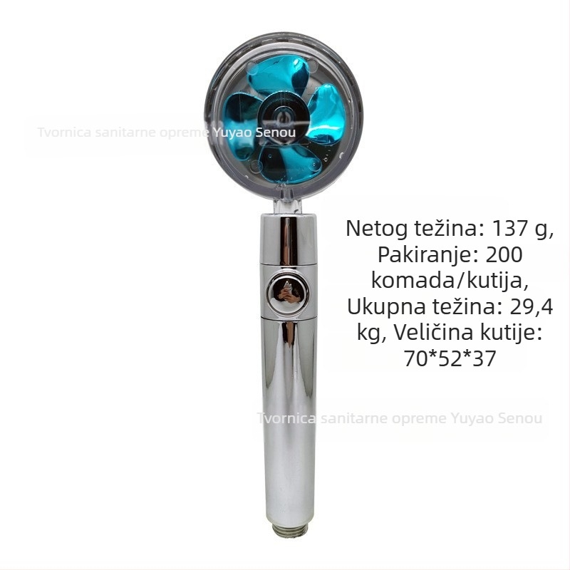 Tuš glava - Model: Small Waist Shower Head, ABS, okrugli oblik, kiša funkcija, navojna montaža