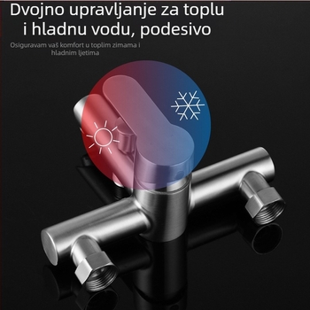 Tuš set od nehrđajućeg čelika, zidni, miješajući ventil s keramičkim kartridžom, model S-L005