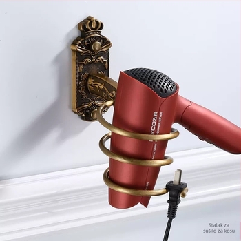 Vješalica za ručnike u europskom stilu, antikni set za kupaonicu, Space aluminij, zidni, s vintage izrezbarenim hardverom