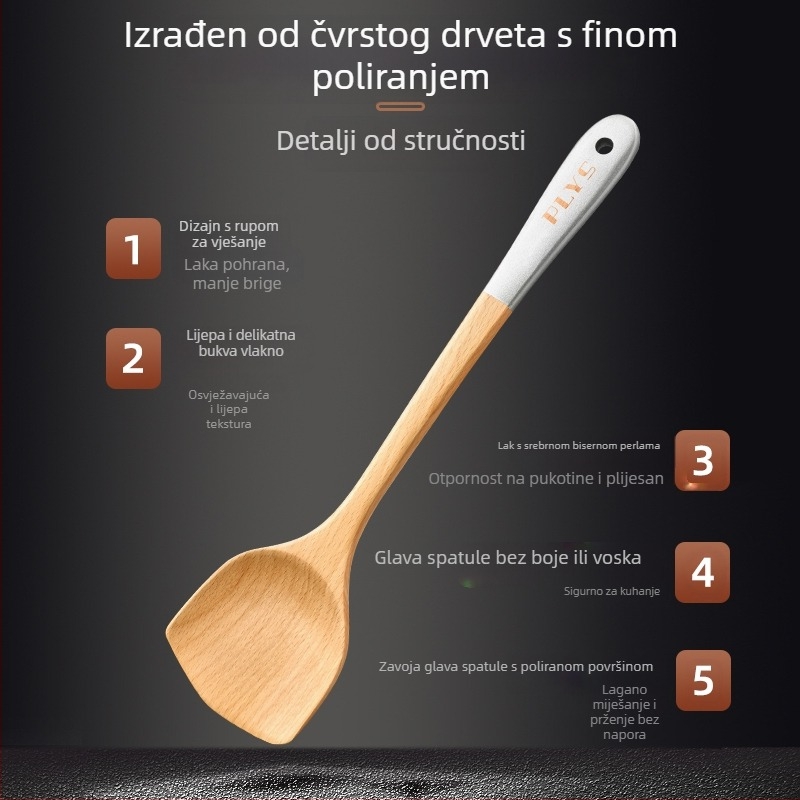 Drvena kuhinjska špatula PLYS/Pales — otporna na visoke temperature