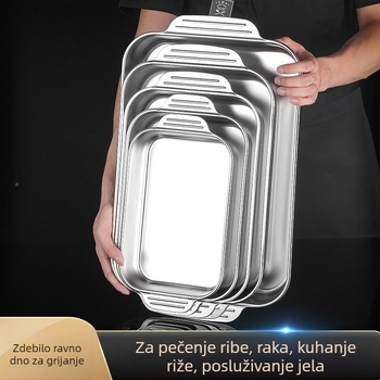 Nehrđajući čelični kvadratni pladanj za morsku hranu – višenamjenski, jednostavan za čišćenje, otporan na hrđu, 780 g