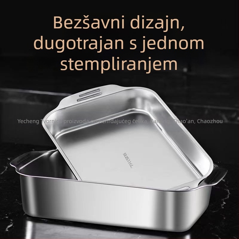 Nehrđajući čelični kvadratni pladanj za morsku hranu – višenamjenski, jednostavan za čišćenje, otporan na hrđu, 780 g