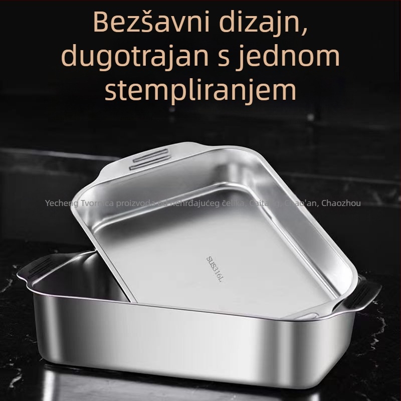 Nehrđajući čelični kvadratni pladanj za morsku hranu – višenamjenski, jednostavan za čišćenje, otporan na hrđu, 780 g