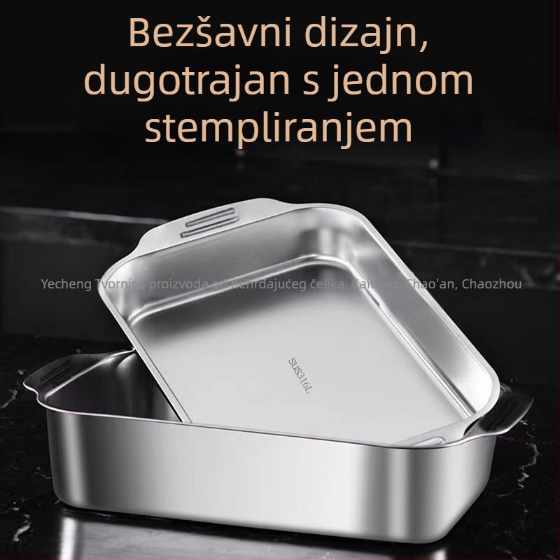 Nehrđajući čelični kvadratni pladanj za morsku hranu – višenamjenski, jednostavan za čišćenje, otporan na hrđu, 780 g