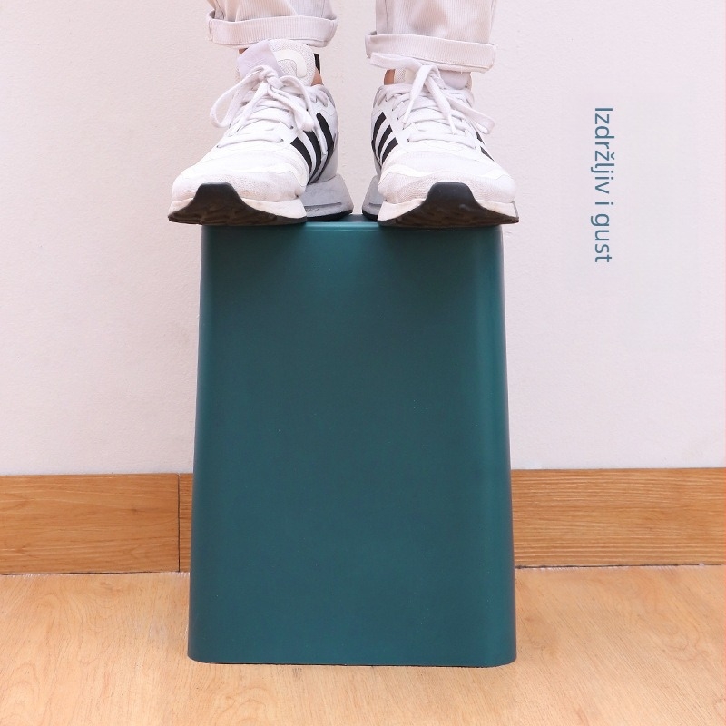 Kućni kanta za smeće s poklopcem, otvaranje pritiskom, kvadratnog oblika, 12 L, plastična