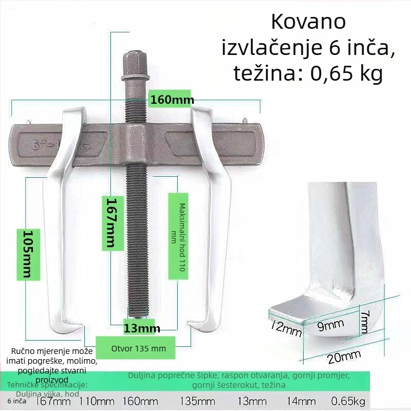 Dvije čeljusti izvlačivač za ležaje, marka XJ, model 3-14, alat za popravak strojeva