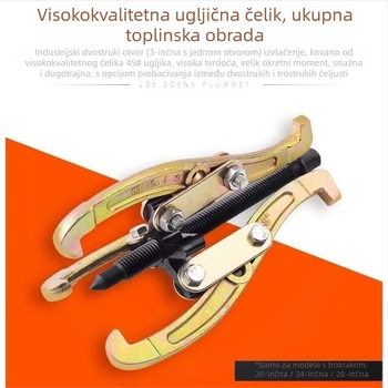 Trostruki kovani alat za demontažu ležajeva – univerzalni izvlačilac, čelik karbonski, serija vučača