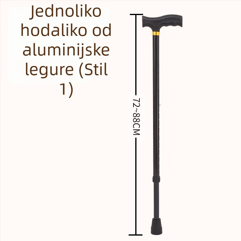 Ruilong teleskopski štap za hodanje od nehrđajućeg čelika, model 2511, lagan, protuklizan