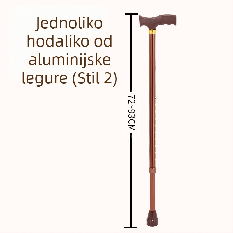 Ruilong teleskopski štap za hodanje od nehrđajućeg čelika, model 2511, lagan, protuklizan