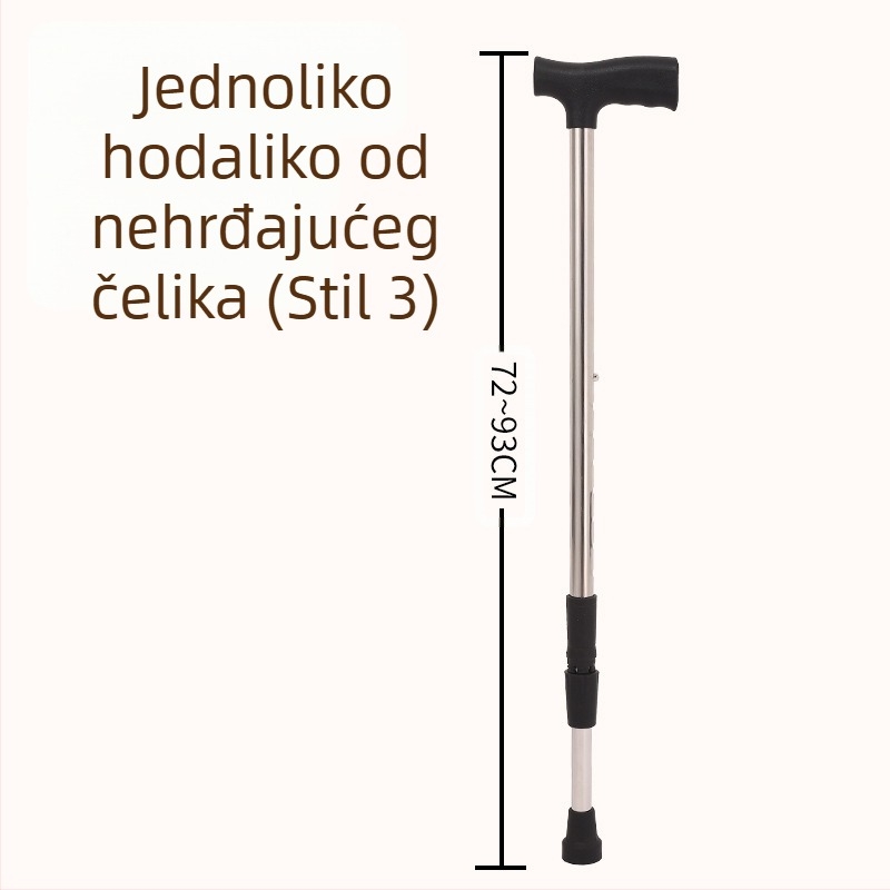 Ruilong teleskopski štap za hodanje od nehrđajućeg čelika, model 2511, lagan, protuklizan