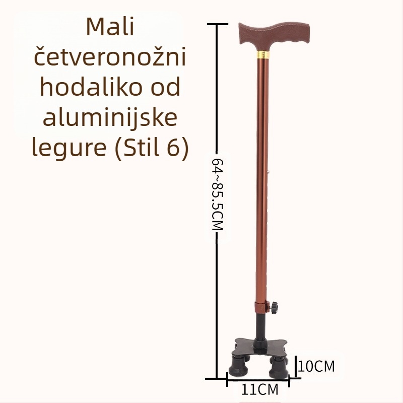 Ruilong teleskopski štap za hodanje od nehrđajućeg čelika, model 2511, lagan, protuklizan