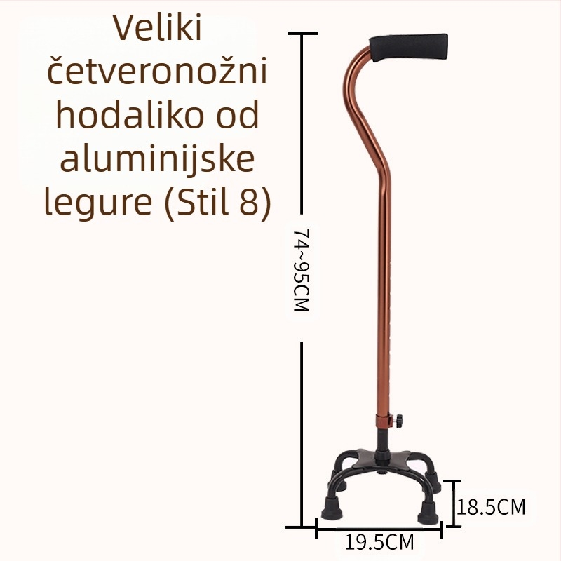 Ruilong teleskopski štap za hodanje od nehrđajućeg čelika, model 2511, lagan, protuklizan