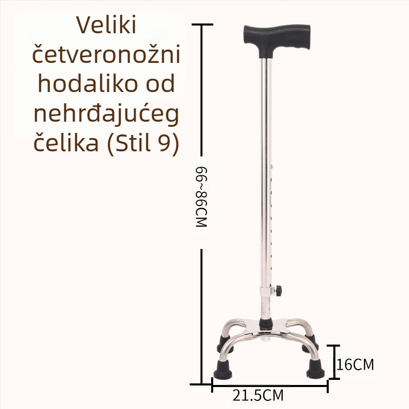 Ruilong teleskopski štap za hodanje od nehrđajućeg čelika, model 2511, lagan, protuklizan