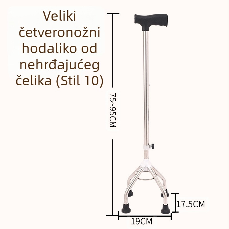 Ruilong teleskopski štap za hodanje od nehrđajućeg čelika, model 2511, lagan, protuklizan