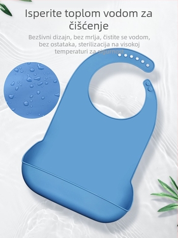 Silikonski bib za odrasle, vodootporan, apsorbira slinu