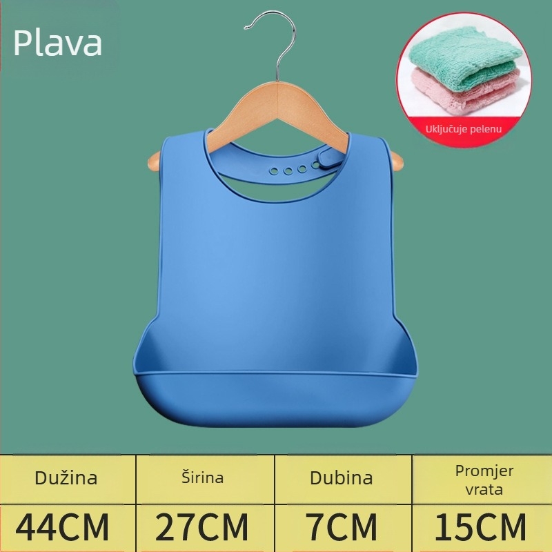 Silikonski bib za odrasle, vodootporan, apsorbira slinu