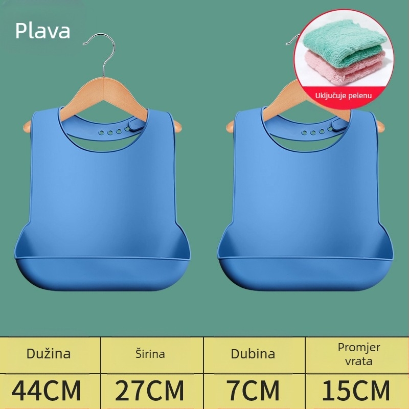 Silikonski bib za odrasle, vodootporan, apsorbira slinu