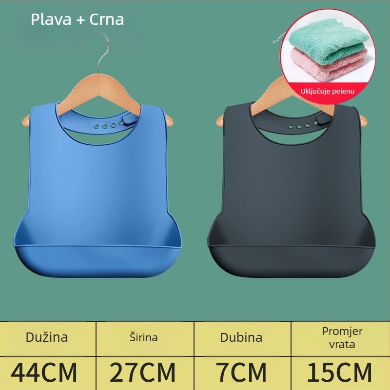 Silikonski bib za odrasle, vodootporan, apsorbira slinu