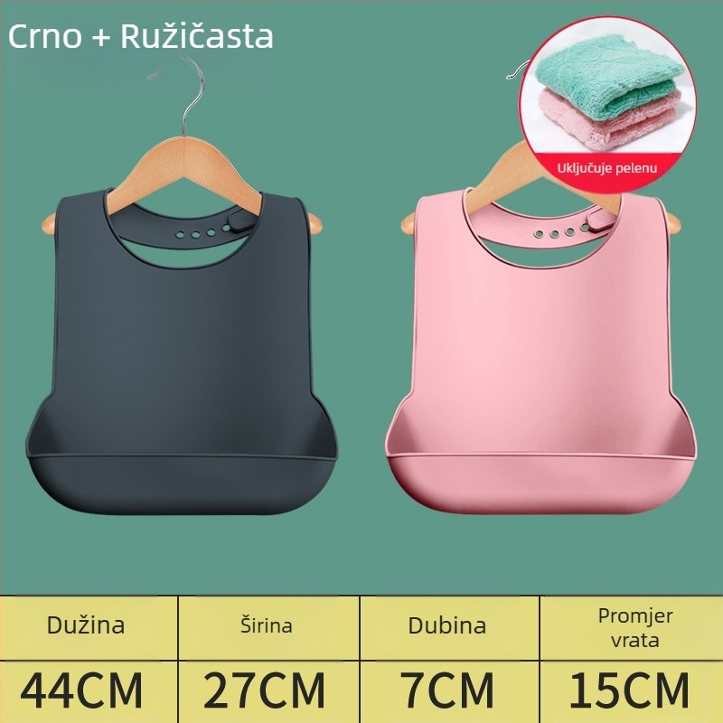 Silikonski bib za odrasle, vodootporan, apsorbira slinu