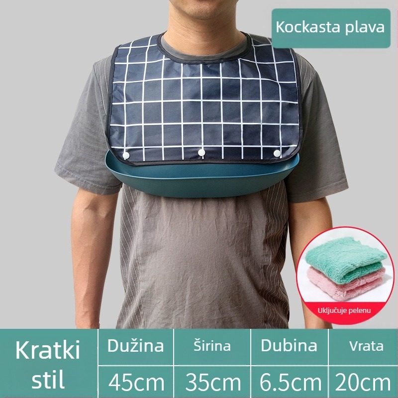 Silikonski bib za odrasle, vodootporan, apsorbira slinu