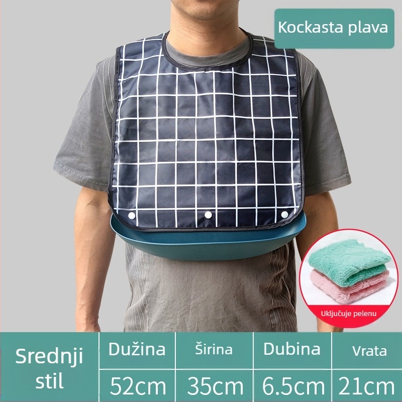 Silikonski bib za odrasle, vodootporan, apsorbira slinu