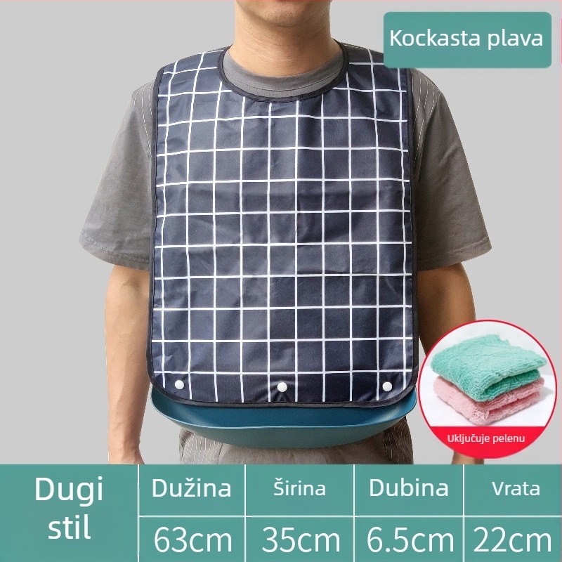 Silikonski bib za odrasle, vodootporan, apsorbira slinu