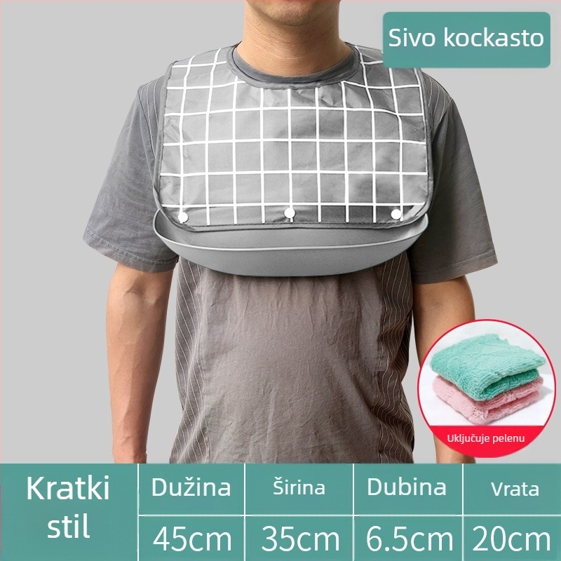 Silikonski bib za odrasle, vodootporan, apsorbira slinu