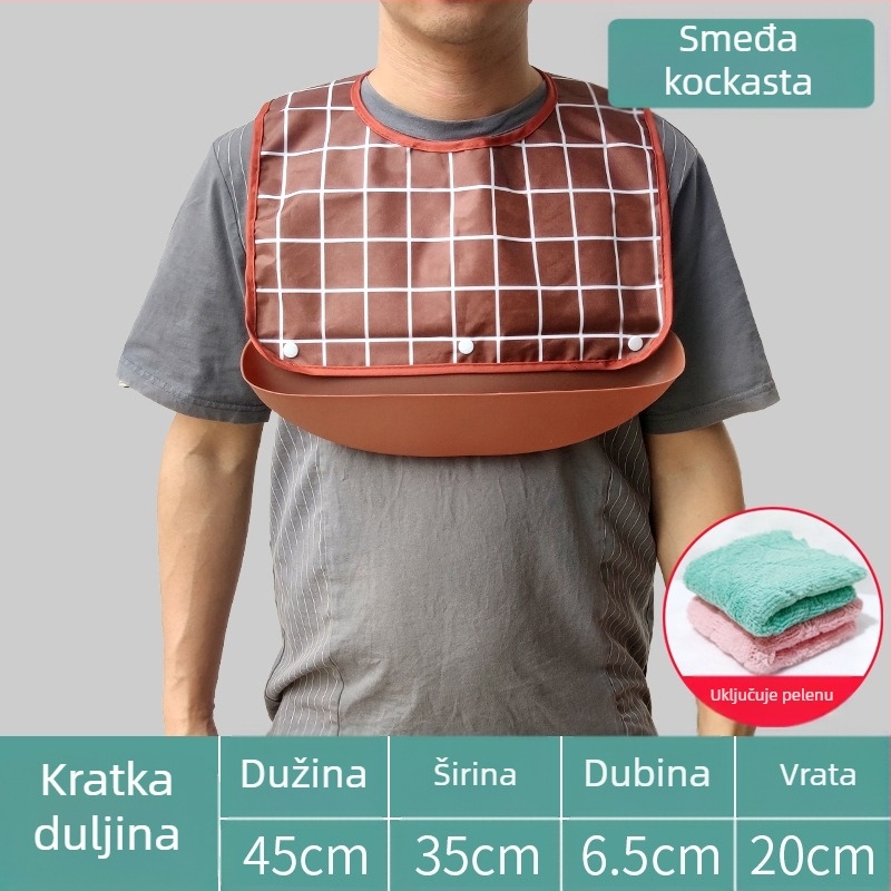 Silikonski bib za odrasle, vodootporan, apsorbira slinu