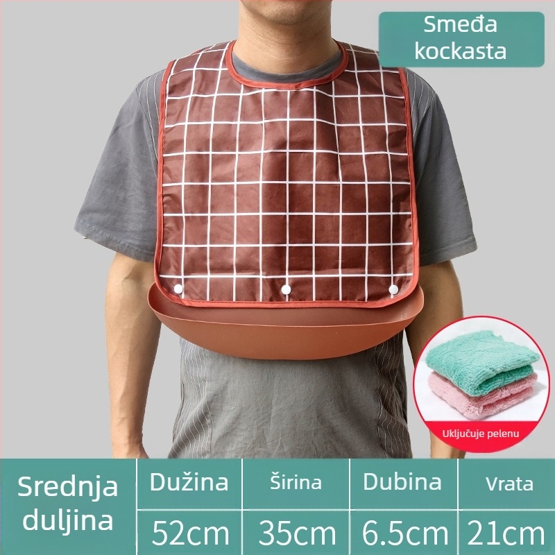 Silikonski bib za odrasle, vodootporan, apsorbira slinu
