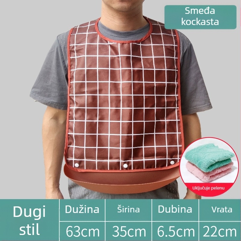 Silikonski bib za odrasle, vodootporan, apsorbira slinu