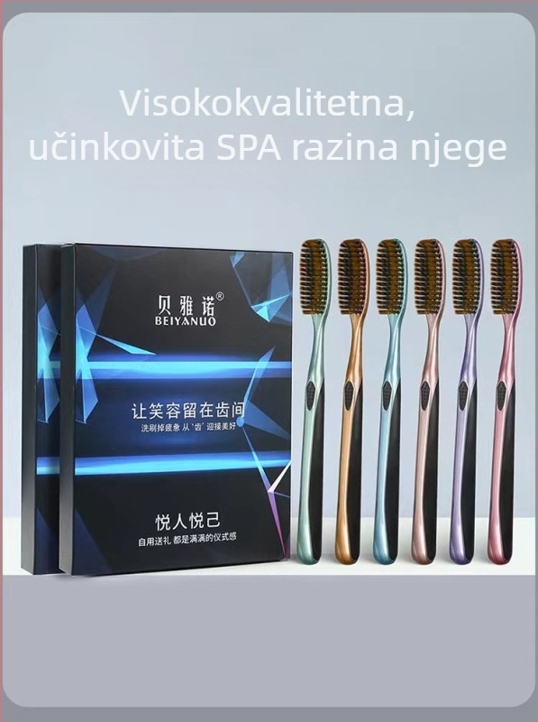 Beiyano četkica za zube u obliku U s tri strane, mekana vlakna, paket od 4 komada, model 009, za odrasle