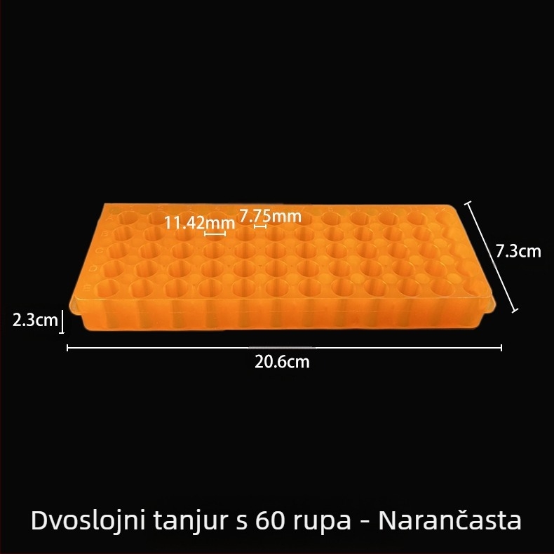Ploča s 60 rupa, dvostrani panel, novi materijal, kapacitet 0.5/1.5/2 ml