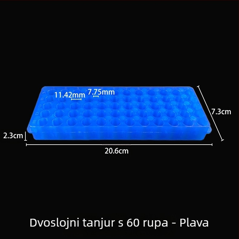 Ploča s 60 rupa, dvostrani panel, novi materijal, kapacitet 0.5/1.5/2 ml