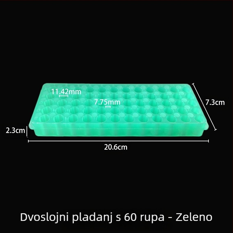 Ploča s 60 rupa, dvostrani panel, novi materijal, kapacitet 0.5/1.5/2 ml