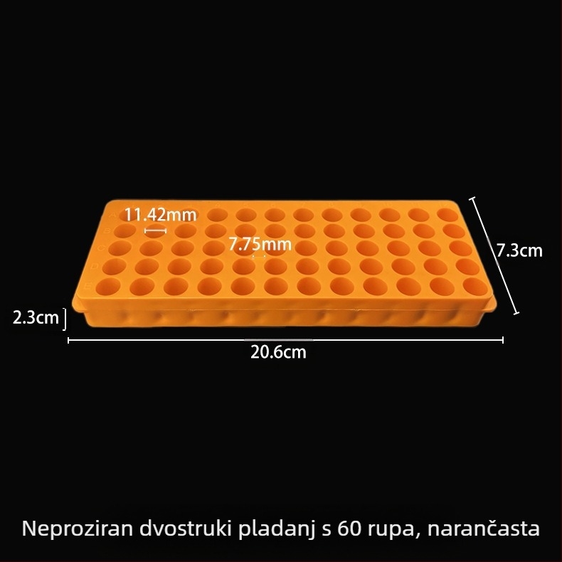 Ploča s 60 rupa, dvostrani panel, novi materijal, kapacitet 0.5/1.5/2 ml