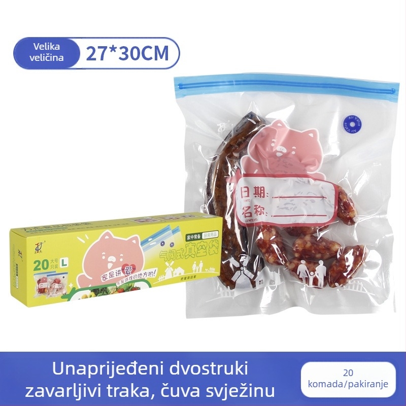 Vrećica za vakuumsko pakiranje s ventilom i zatvaračem – kvalitet hrane, višekratna upotreba, samouzavaranje, kompresijsko vakuumsko pakiranje