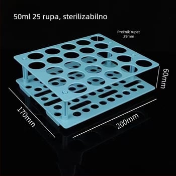 Stalak za cijevi za centrifugu, uklonjiv, višenamjenski, kompatibilan s cijevima od 10 ml/15 ml/50 ml, model WP