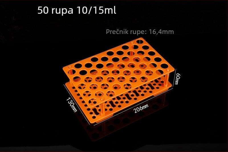 Stalak za cijevi za centrifugu, uklonjiv, višenamjenski, kompatibilan s cijevima od 10 ml/15 ml/50 ml, model WP