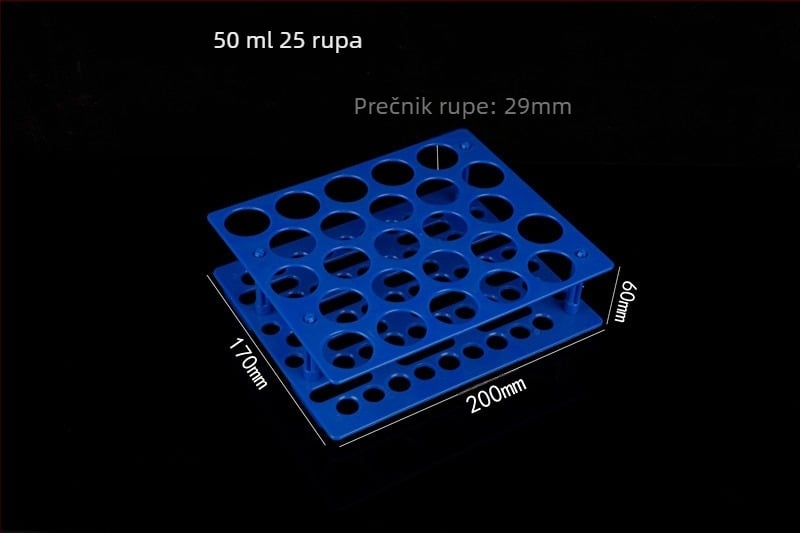 Stalak za cijevi za centrifugu, uklonjiv, višenamjenski, kompatibilan s cijevima od 10 ml/15 ml/50 ml, model WP