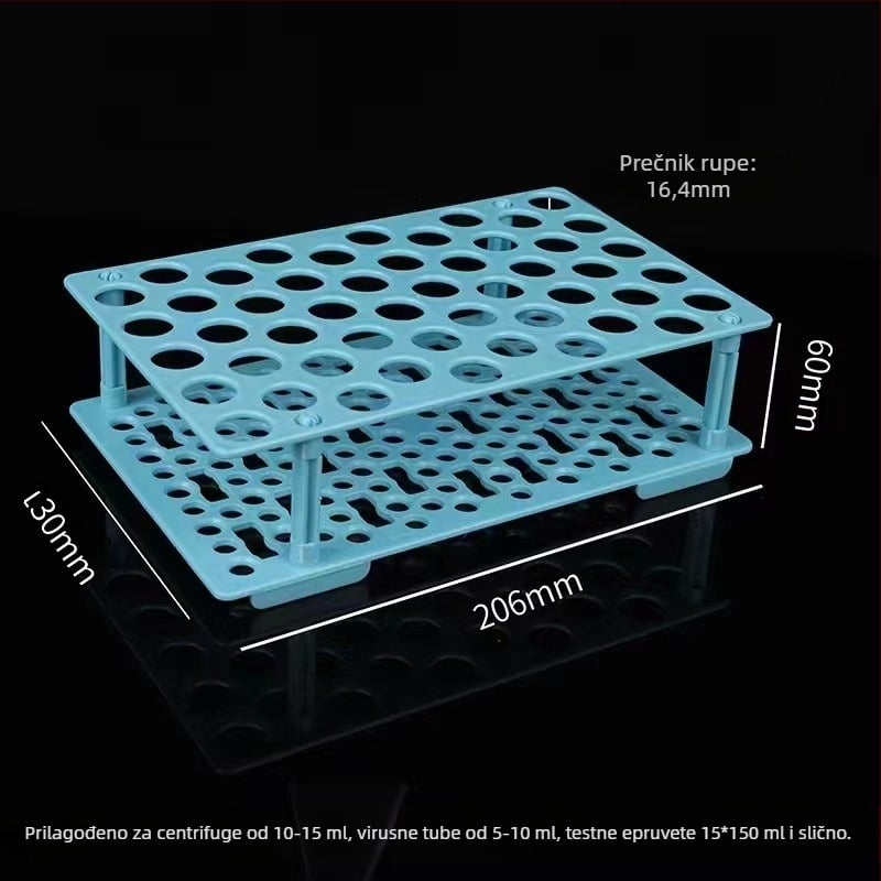 Stalak za cijevi za centrifugu, uklonjiv, višenamjenski, kompatibilan s cijevima od 10 ml/15 ml/50 ml, model WP