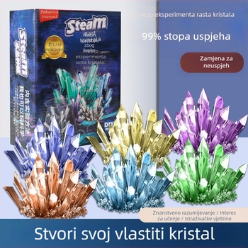 Set za uzgoj kristala za djecu – zabavna znanstvena igra, DIY, kristali koji rastu sami, poklon, pakiranje: papirnata kutija, za uzrast 14+