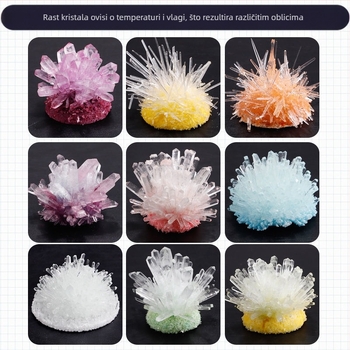 Set za uzgoj kristala za djecu – zabavna znanstvena igra, DIY, kristali koji rastu sami, poklon, pakiranje: papirnata kutija, za uzrast 14+